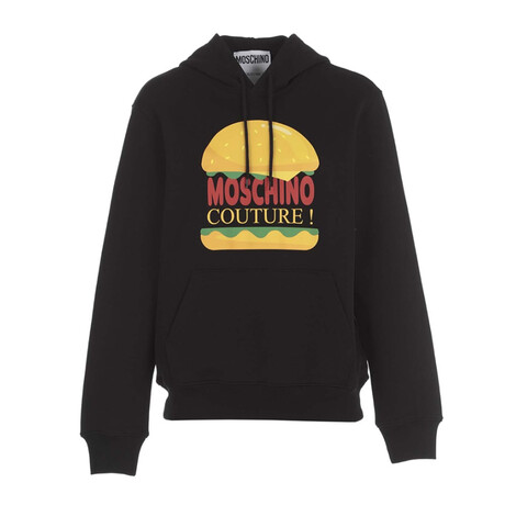 Logo Print Pullover Hoodie // Black + Multicolor (XXS)