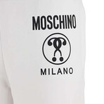 Logo Print Track Pants // White + Black (S)