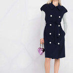 60S Chic Cady Dres // Navy + Silver (XXS)