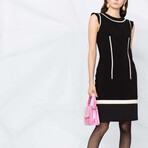 Contrasting Details Dress // Black + White (L)