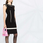 Contrasting Details Dress // Black + White (L)