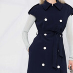 60S Chic Cady Dres // Navy + Silver (XXS)