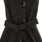 Flared Dress With Buttons Couture // Black (XXS)