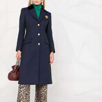 Logo Patched Coat // Navy + Gold (S)