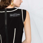 Contrasting Details Dress // Black + White (L)