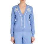 Cardigan Sweater // Light Blue + White (M)