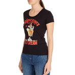 Logo Print Cotton T-Shirt // Black + Multicolor (L)