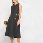 Wool Dress // Dark Grey + Gold (S)