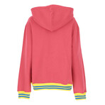 Patch Detail Pullover Hoodie // Pink + Multicolor (XS)