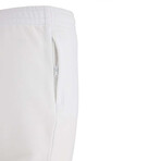 Logo Print Track Pants // White + Black (S)