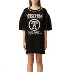 Question Mark Logo Dress // Black + White (S)