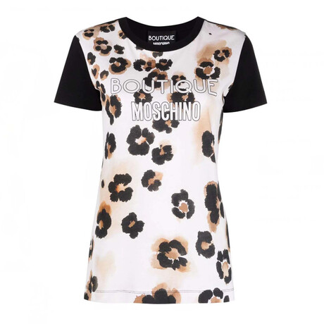 Abstract Logo Print T-Shirt // Black + Multicolor (XXS)