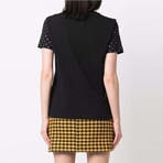 Cotton T-Shirt With Teddy // Black + Silver (S)