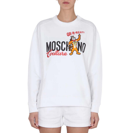 Logo Sweatshirt // White + Multicolor (XXS)