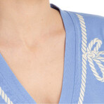 Cardigan Sweater // Light Blue + White (M)