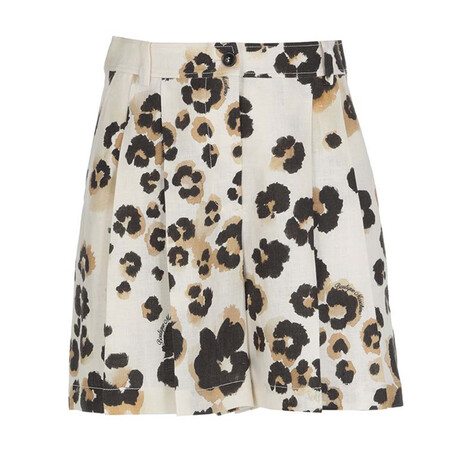 Linen Bermuda // White + Multicolor (XXS)