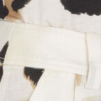 Linen Bermuda // White + Multicolor (XXS)