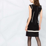 Contrasting Details Dress // Black + White (L)