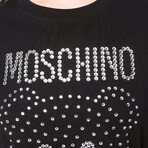 Cotton T-Shirt With Teddy // Black + Silver (S)