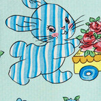 Calico Animals Piquet Mini Skirt // Light Blue + Multicolor (XXS)