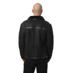Sheepskin Flying Jacket // Washed Black + Black Wool (S)