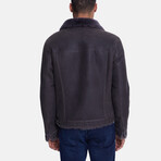 Suede Casual Jacket // Washed Anthracite with Anthracite Wool (S)