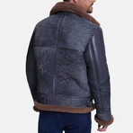 Fashion Jacket // Nappa Distressed Black with Ginger Curly Wool (S)