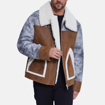 Fashion Jacket // Stoning Light Brown with White Curly Wool (S)