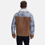 Fashion Jacket // Stoning Light Brown with White Curly Wool (S)