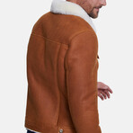Shearling Casual Jacket // Washed Whiskey with White Wool (XS)