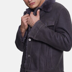 Suede Casual Jacket // Washed Anthracite with Anthracite Wool (S)