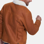 Shearling Casual Jacket // Washed Whiskey with White Wool (XS)