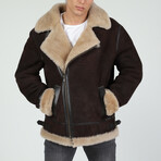 Shearling Pilot Jacket // Washed Brown + Champagne Wool (S)
