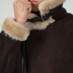 Shearling Pilot Jacket // Washed Brown + Champagne Wool (S)