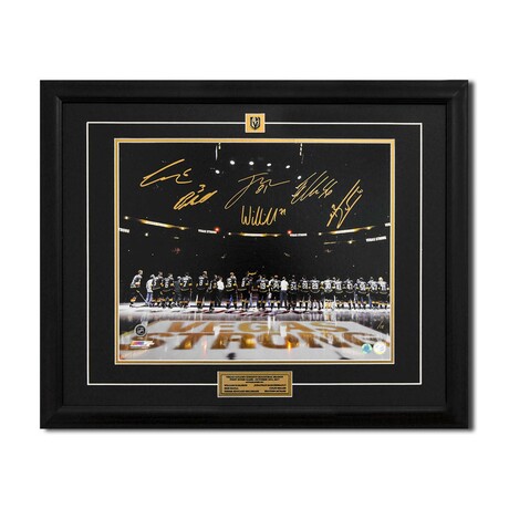 Golden Knights // Team Signed Vegas Strong 1st Home Game 6 Display // Limited Edition Of 18