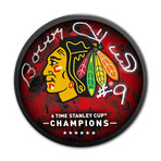 Bobby Hull Signed // Puck 6 Stanley Cup Champs Chicago