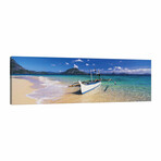 Fishing Boat Moored on the Beach, Palawan, Philippines by Panoramic Images (12"H x 36"W x 1.5"D)