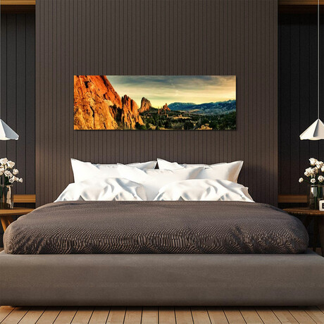 Colorado Springs Panoramic Skyline Cityscape by Unknown Artist (12"H x 36"W x 1.5"D)