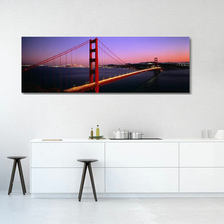 Night Golden Gate Bridge San Francisco CA USA by Panoramic Images (12"H x 36"W x 1.5"D)