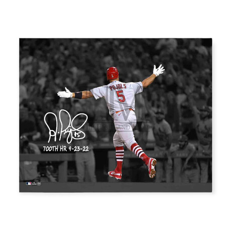 Albert Pujols // St. Louis Cardinals // Autographed 700th Home Run Photograph Ver. 2 + 700th HR 9-23-22 Inscription // Pre-Order - Shipping in November