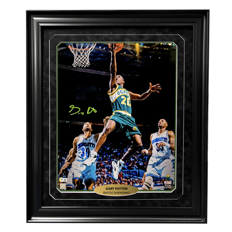 Gary Payton // Signed + Framed Seattle Supersonics Photo