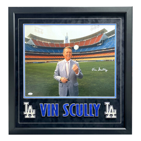 Vin Scully // Signed + Framed Los Angeles Dodgers Photo