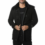 Duffle Coat // Black Suede + Black Wool (S)