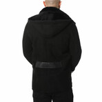 Duffle Coat // Black Suede + Black Wool (S)