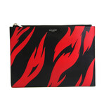 Saint Laurent // Zebra Envelope Bag // Black + Red // Pre-Owned