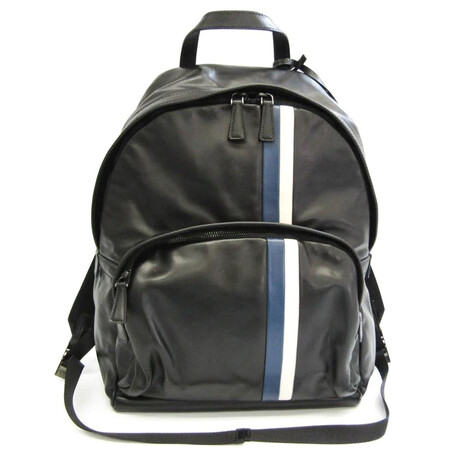 Prada // Leather Backpack // Black + Blue + White // Pre-Owned