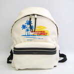 Saint Laurent // Waiting For Sunset Graphic Backpack // Black + Off-White // Pre-Owned