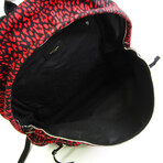 Saint Laurent // Leopard Backpack // Black + Red // Pre-Owned