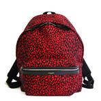 Saint Laurent // Leopard Backpack // Black + Red // Pre-Owned