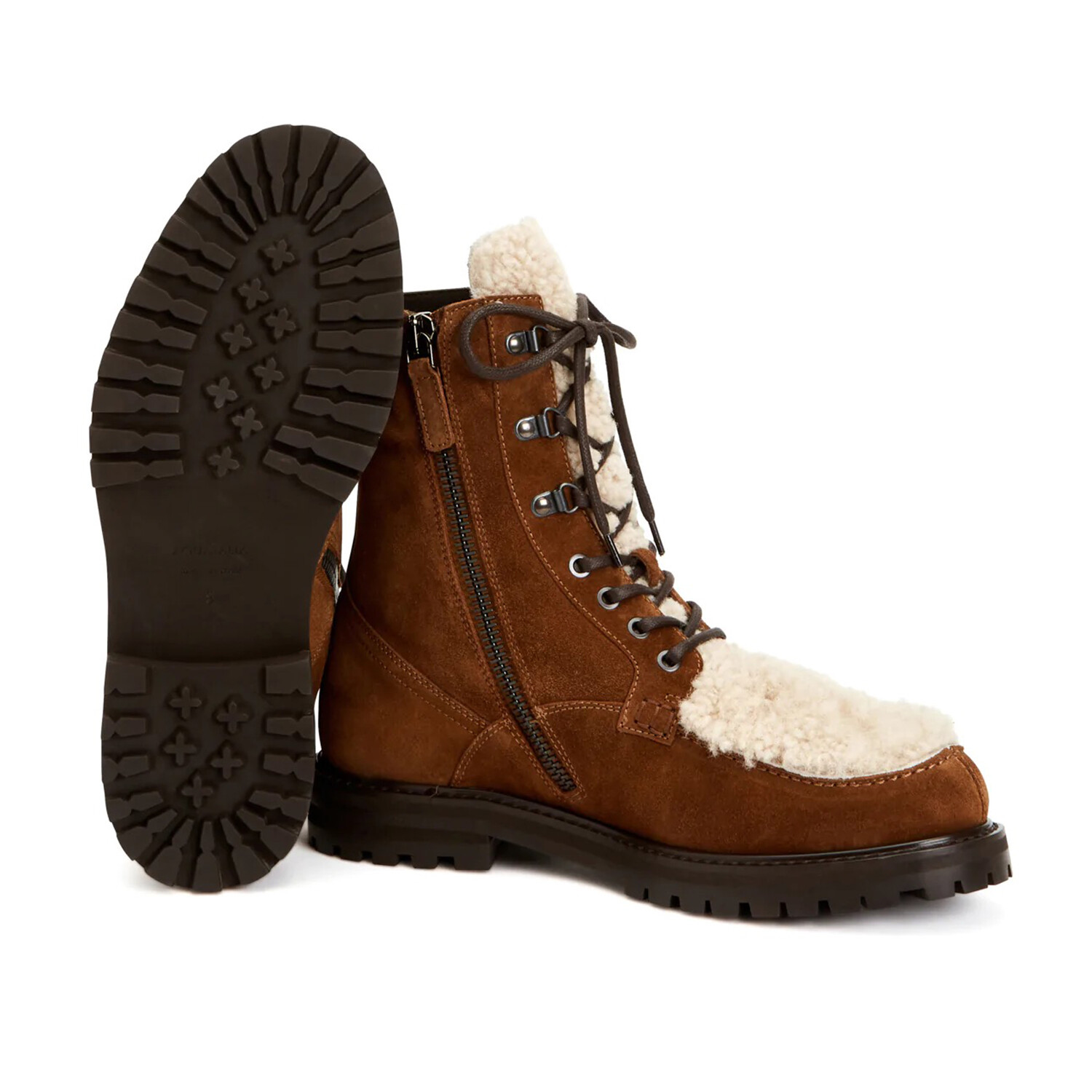 Isaac Suede + Shearling // Walnut + Natural (US: 12) - Aquatalia ...